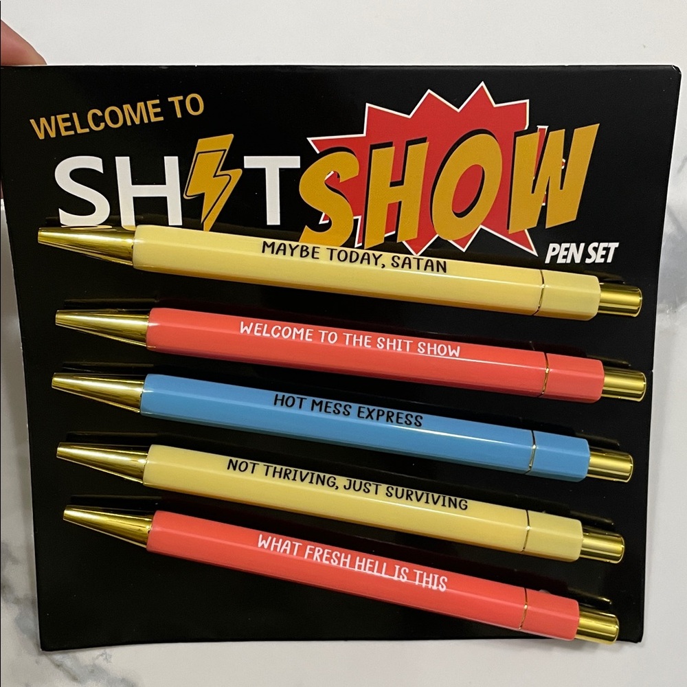 Funny Pen Set Gifts for Adults Offensive Pens work pens shitshow pens